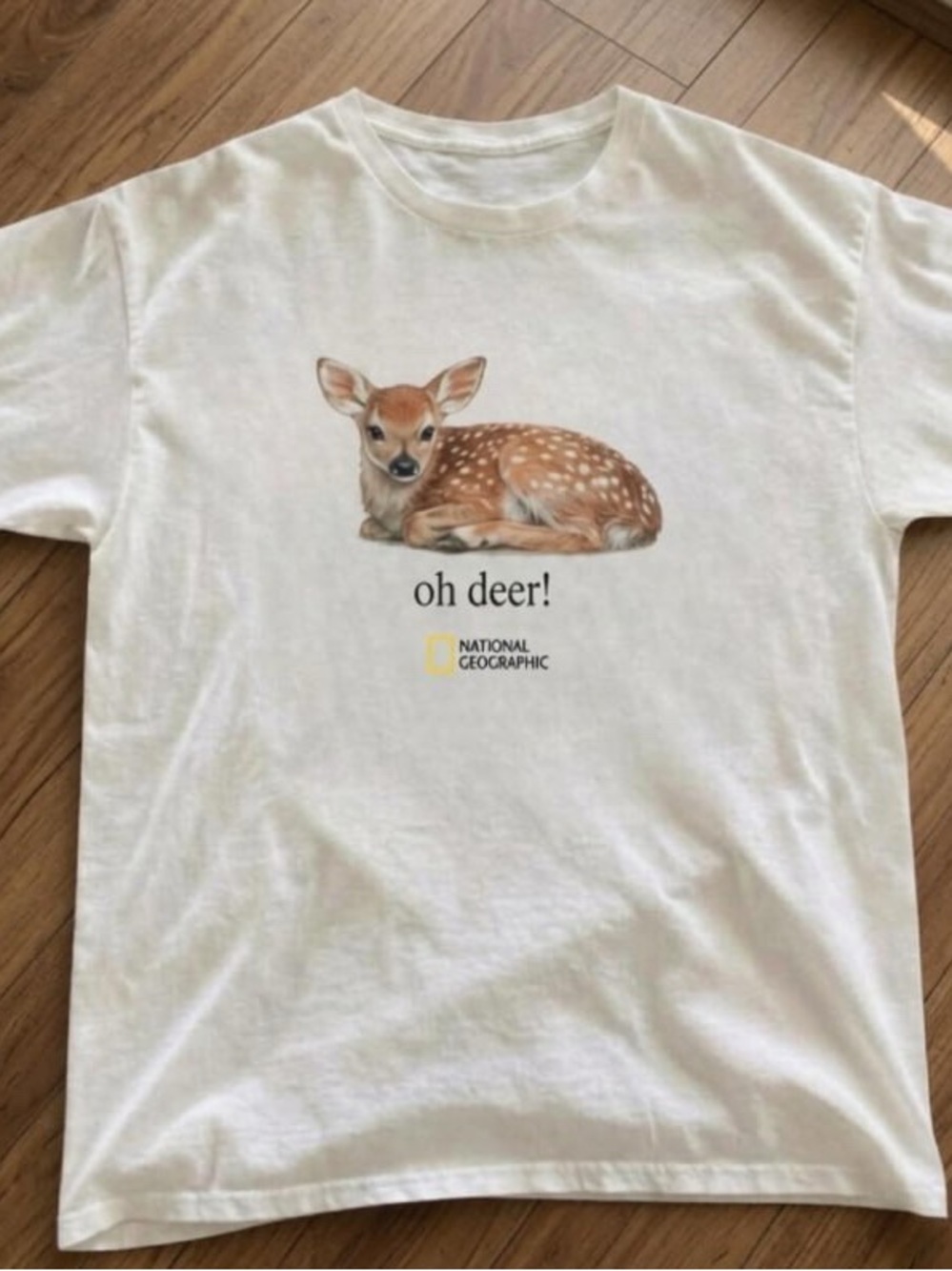 National Geographic White Tee Graphic Oh Deer T Shirt